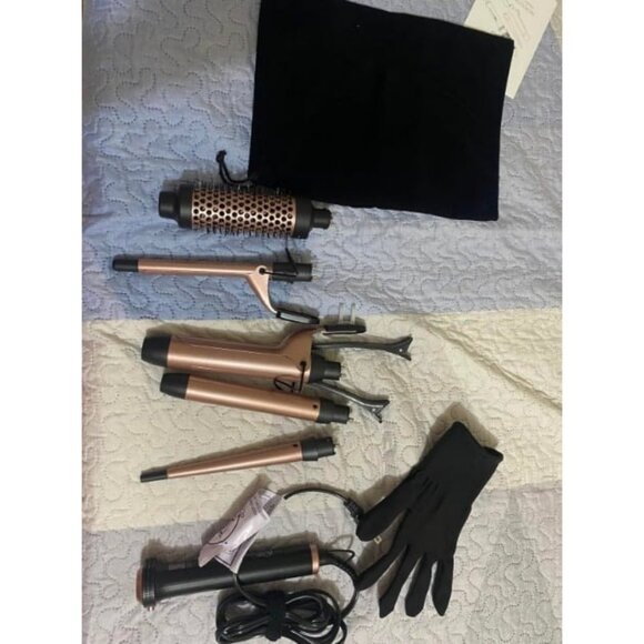 5 in 1 Curling Iron Set with Curling Brush and 4 Interchangeable Ceramic - Picture 2 of 2